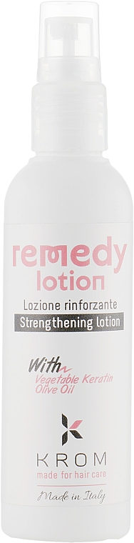 Wzmacniający lotion do włosów z keratyną roślinną i oliwą z oliwek - Krom Remedy Cachemire — Zdjęcie N1