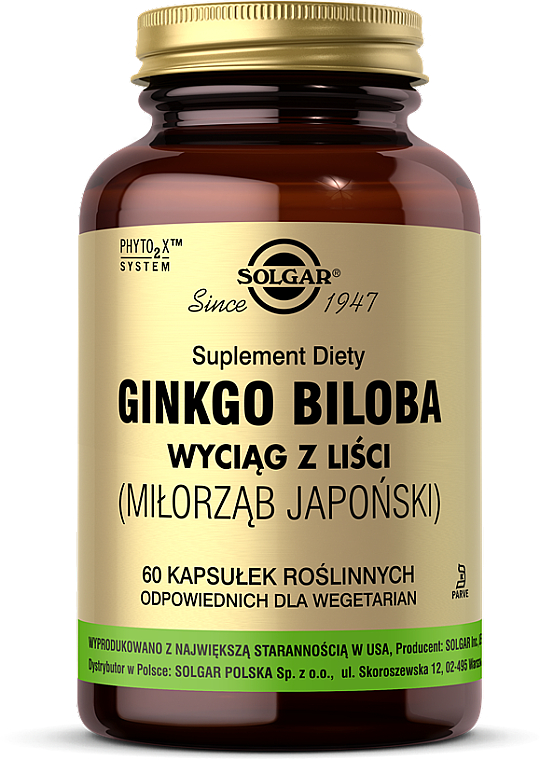 Ginkgo Biloba - Solgar SFP Ginkgo Biloba Leaf Extract — Zdjęcie N1