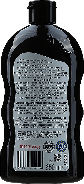 Przeciwłupieżowy szampon dla mężczyzn z olejkiem eukaliptusowym - Naturaphy — Zdjęcie N2