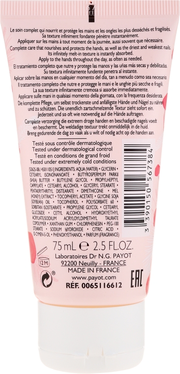 Krem do rąk - Payot Creme Mains Velours 24Hr Comforting Nourishing Care Multi-Flower Honey Extract Hand Cream  — Zdjęcie N2