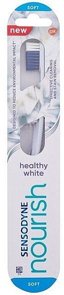 Miękka szczoteczka do zębów, jasnoniebieska - Sensodyne Nourish Healthy White Soft Toothbrush — Zdjęcie N1