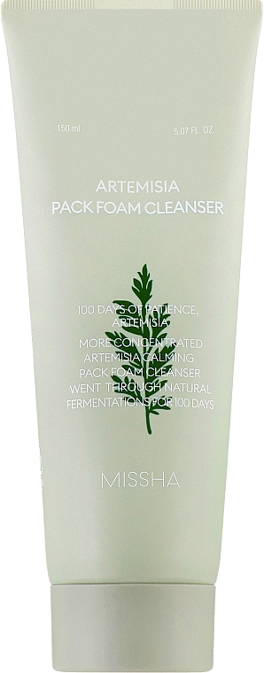Pianka do mycia twarzy z bylicą - Missha Artemisia Calming Pack Foam Cleanser — Zdjęcie N1