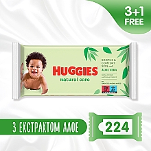Kup Chusteczki dla niemowląt Natural Care, 4 x 56 szt	 - Huggies
