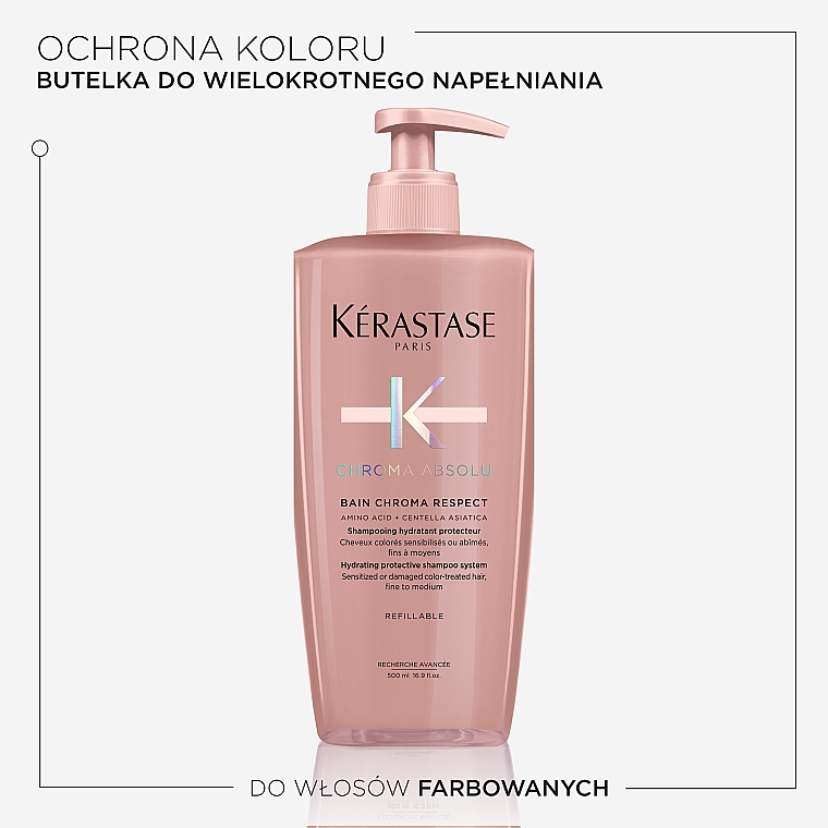 Nawilżający szampon chroniący włosy cienkie, farbowane, wrażliwe i zniszczone - Kerastase Chroma Absolu Bain Chroma Respect — Zdjęcie N3