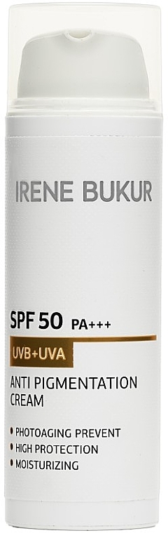 Antypigmentowy idealny krem ​​do twarzy Wolność SPF 50 - Irene Bukur — Zdjęcie N1