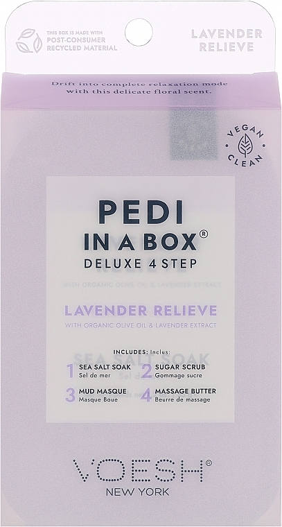 Zestaw do pedicure'u Lawenda - Voesh Pedi In A Box Deluxe Pedicure Lavender Relieve — Zdjęcie N1