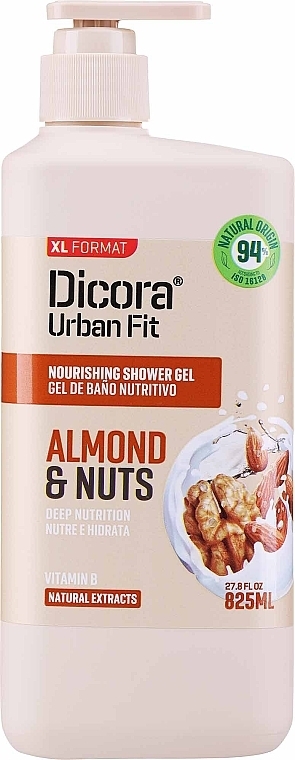 PRZECENA! Mydło w płynie do rąk z witaminą B Migdały i orzechy - Dicora Urban Fit Nourishing Hand Soap Vit B Almont & Nuts * — Zdjęcie N2