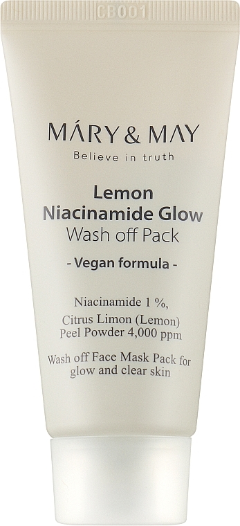 Oczyszczająca maska do cery naczynkowej z niacynamidem - Mary & May Lemon Niacinamide Glow Wash Off Pack — Zdjęcie N4