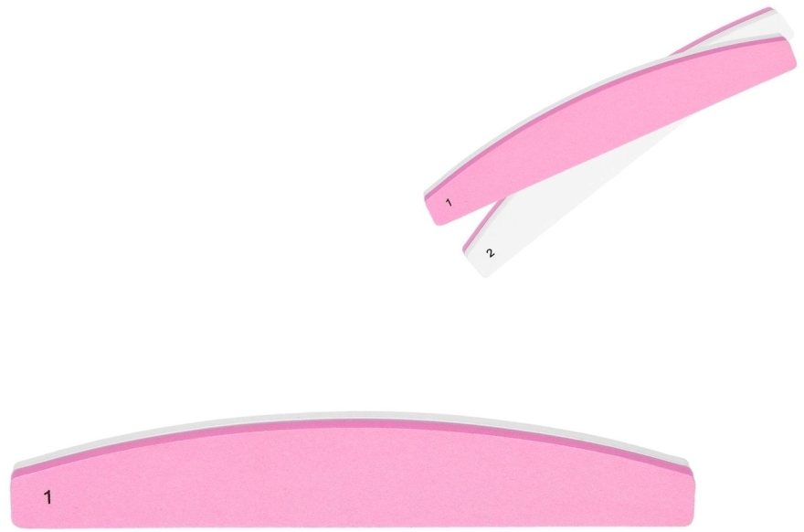 Dwustronna polerka do paznokci, 100/180, różowo-biała - Tools For Beauty — Zdjęcie N1
