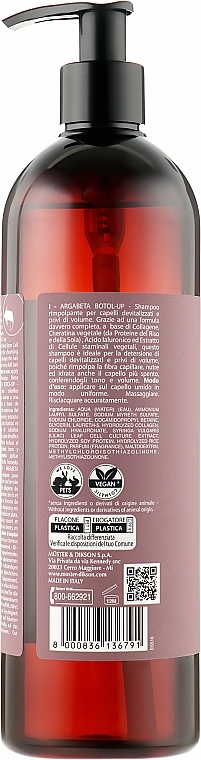 Odbudowujący szampon do włosów cienkich - Dikson Argabeta Botol Up Shampoo — Zdjęcie N3