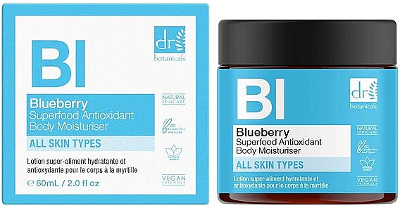 Nawilżający balsam do ciała z jagodami - Dr Botanicals Blueberry Superfood Antioxidant Body Moisturiser — Zdjęcie N1
