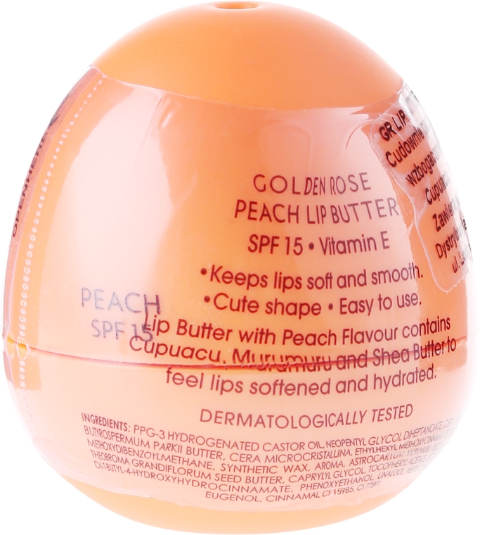 Brzoskwiniowy balsam do ust - Golden Rose Lip Butter Peach SPF 15