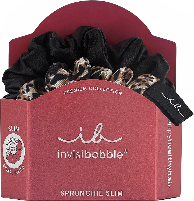 Elastyczna gumka do włosów - Invisibobble Sprunchie Slim Premium Leo Is The New Black — Zdjęcie N1