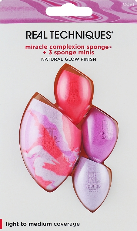 Zestaw gąbek do makijażu, 4 szt. - Real Techniques Miracle Complexion Sponge + 3 Sponge Minis — Zdjęcie N1