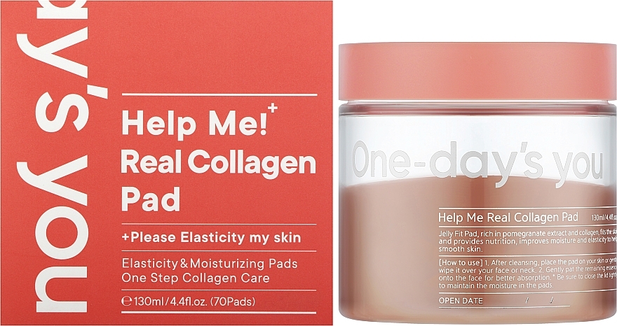 Żelowe płatki kolagenowe do twarzy - One-Days You Help Me Real Collagen Pad — Zdjęcie N2