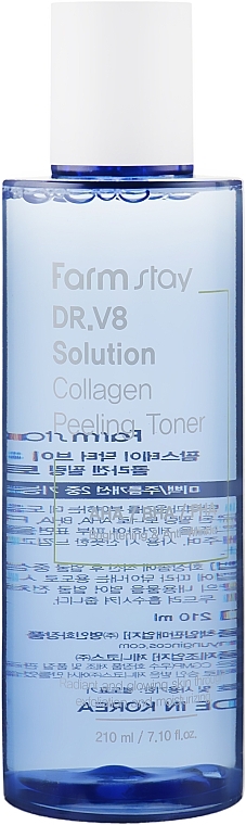 Tonik złuszczający z kolagenem - FarmStay Dr.V8 Solution Collagen Peeling Toner — Zdjęcie N2