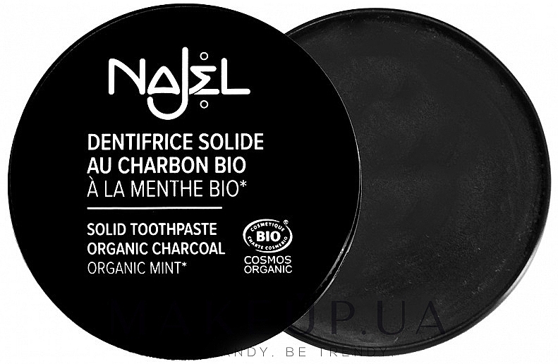 Organiczna pasta do zębów z węglem - Najel Organic Charcoal Solid Toothpaste — Zdjęcie N1