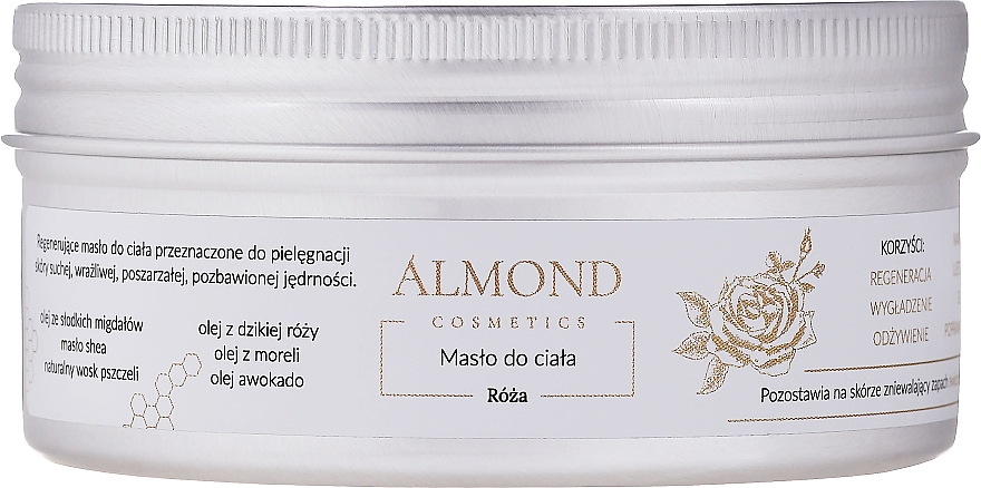 Odżywcze masło do ciała do skóry suchej i wrażliwej Róża - Almond Cosmetics Rose Body Butter — Zdjęcie N1