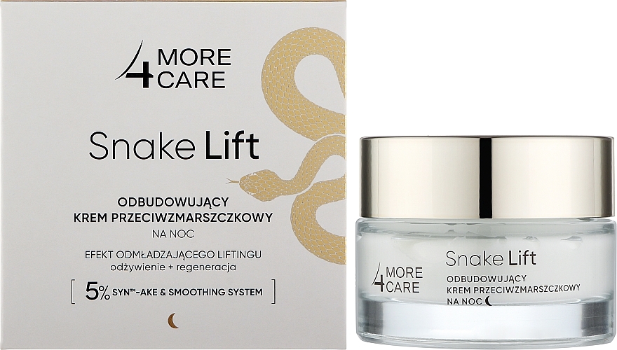 PRZECENA! Rewitalizujący krem ​​do twarzy na noc - More4Care Snake Lift Rebuilding Anti-Wrinkle Night Cream * — Zdjęcie N2