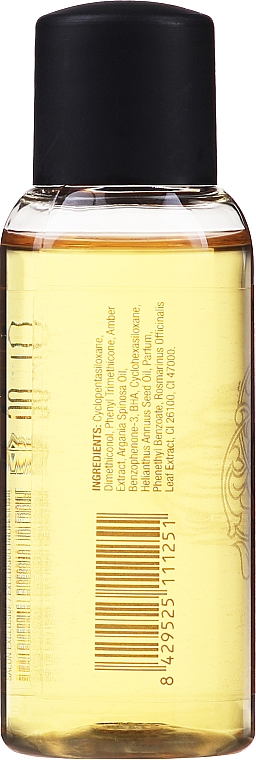 Bursztynowo-arganowy olejek do każdego rodzaju włosów - Montibello Gold Oil Essence Amber and Argan Oil — Zdjęcie N2