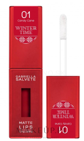 Matowa szminka do ust w płynie - Gabriella Salvete Winter Time Matte Lips Long Lasting — Zdjęcie 01 - Candy Cane