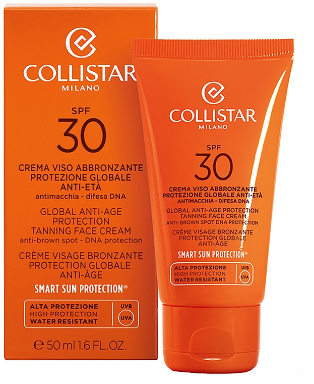 Przeciwstarzeniowy krem brązujący do twarzy SPF 30 - Collistar Global Anti-Age Protection Tanning Face Cream — Zdjęcie N2