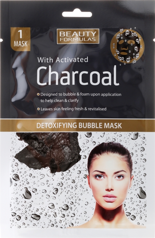Detokyskująca maska bąbelkowa do twarzy z węglem aktywnym - Beauty Formulas With Activated Charcoal Detoxifying Bubble Mask — Zdjęcie N1