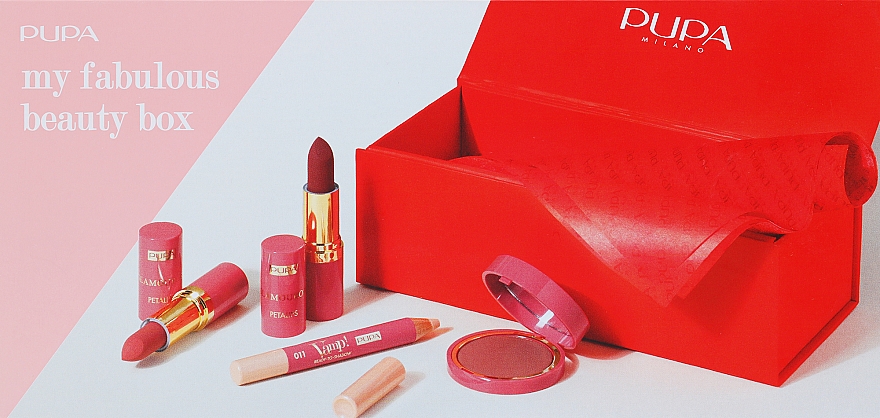Zestaw - Pupa My Fabulous Beauty Box Glamourose (eye/sh/1.15g + blush/1.15g + lipstick/2x3.5g) — Zdjęcie N1