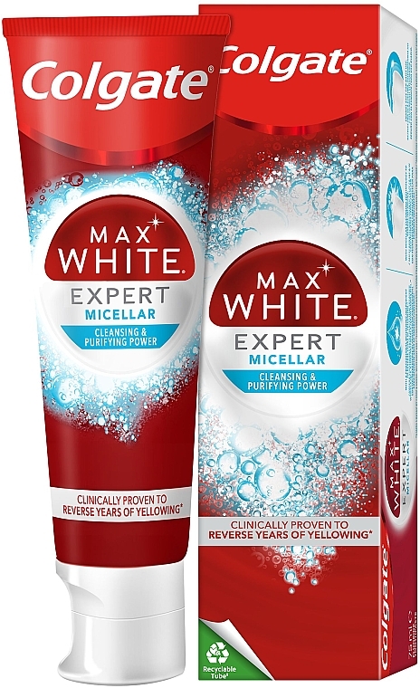 Pasta do zębów z profesjonalnym składnikiem wybielającym - Colgate Max White Expert Micellar — Zdjęcie N3