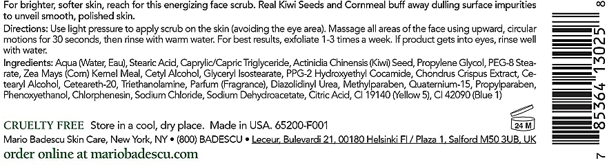 Peeling do twarzy z ekstraktem z kiwi - Mario Badescu Kiwi Face Scrub — Zdjęcie N4