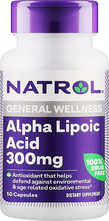 Kwas alfa liponowy w kapsułkach, 300 mg - Natrol Alpha Lipoic Acid — Zdjęcie N1