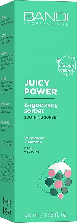 Kojący sorbet do twarzy - Bandi Professional Juicy Power Soothing Sorbet Grape + Ectoine — Zdjęcie N2