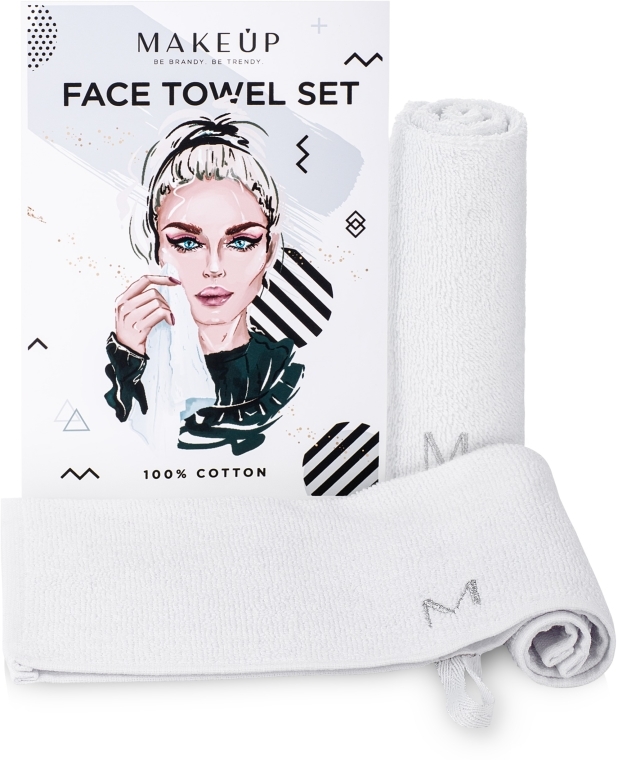 Podróżny zestaw białych ręczników do twarzy MakeTravel - MAKEUP — Zdjęcie N1