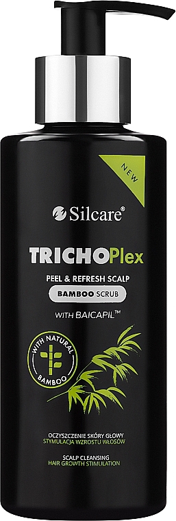 Bambusowy peeling do pielęgnacji skóry głowy - Silcare TrichoPlex Peel&Refresh Scalp Bamboo Scrub