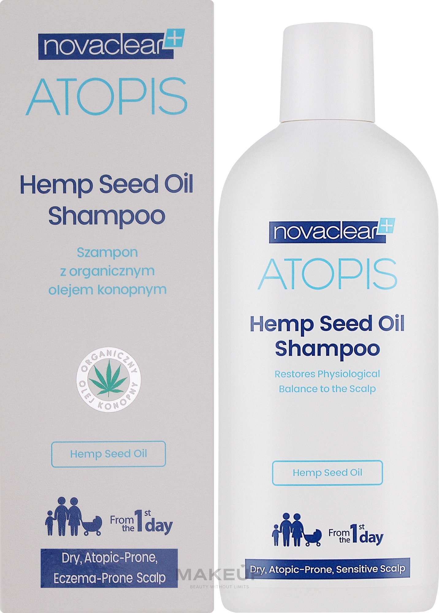PRZECENA! Szampon z organicznym olejem z konopi - Novaclear Atopis Hemp Seed Oil Shampoo * — Zdjęcie 250 ml