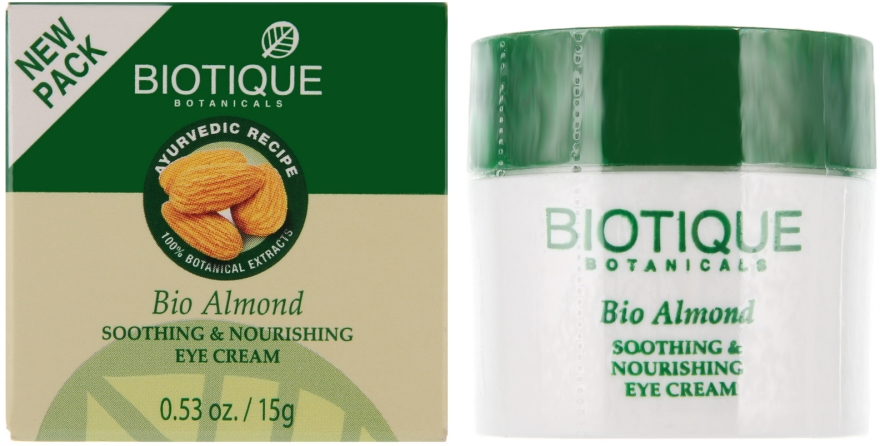 Kojąco-odżywczy krem na noc do okolic oczu Bio migdały - Biotique Bio Almond Soothing & Nourishing Eye Cream