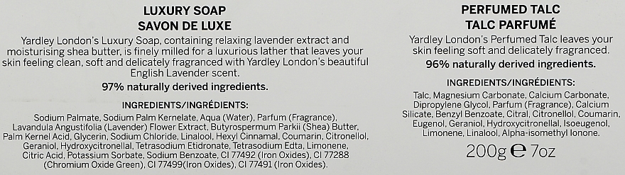 Yardley English Lavender - Zestaw (talc/200g + soap/100g) — Zdjęcie N2