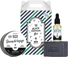 Kup Zestaw - Monsieur Barbier Black Edition Box (shave/soap/150 ml + beard/soap/100 g + beard/oil/30 ml)