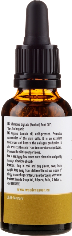 Olej z baobabu do twarzy i włosów - Wooden Spoon Baobab Oil — Zdjęcie N2