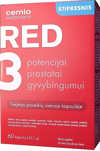 Suplement diety na prostatę i potencję - Cemio Red 3 — Zdjęcie N1