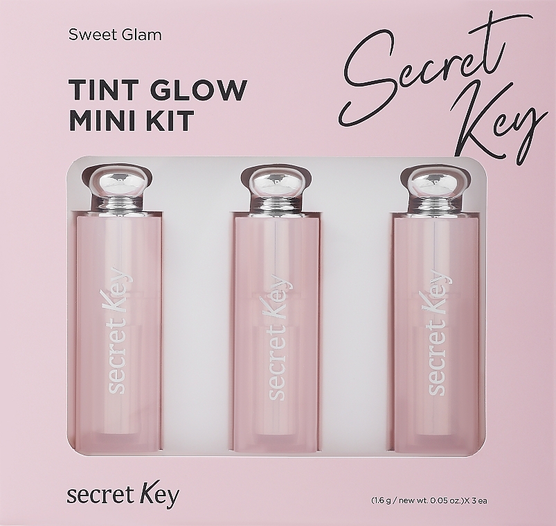 Zestaw nawilżających mini tintów-balsamów - Secret Key Sweet Glam Tint Glow Mini Kit (l/tint/3x1.6 g)
