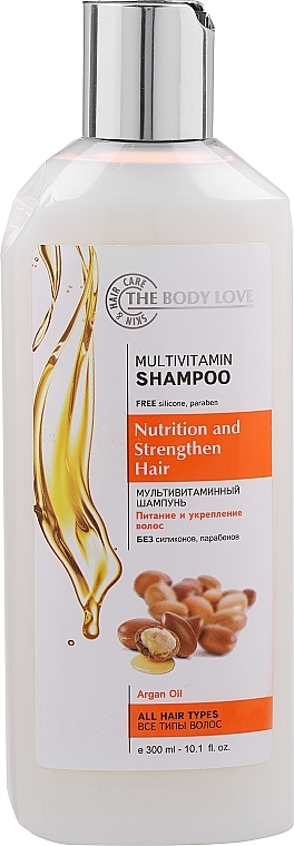 PRZECENA! Multiwitaminowy szampon do włosów z olejem arganowym - The Body Love Multivitamin Shampoo * — Zdjęcie N3