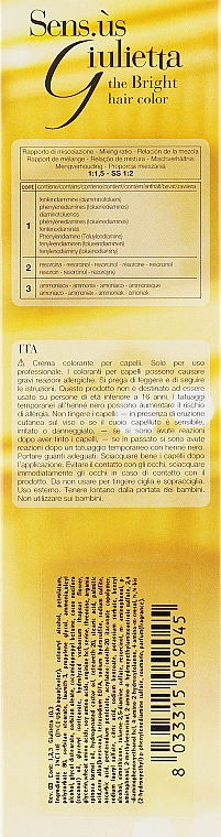 Trwała farba do włosów - Sensus Giulietta — Zdjęcie N3