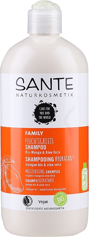 PRZECENA! Bioszampon nawilżający Mango i Aloes - Sante Family Moisturising Shampoo * — Zdjęcie N3
