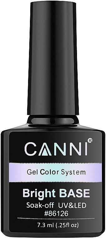 Baza do lakieru hybrydowego - Canni Gel Color System Bright Base  — Zdjęcie N1