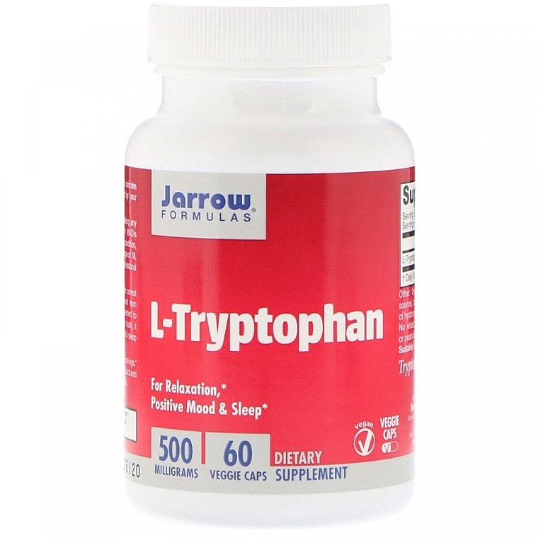PRZECENA! Suplement diety L-tryptofan, 500 mg - Jarrow Formulas L-Tryptophan 500mg * — Zdjęcie N1