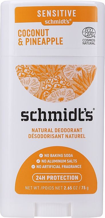 Naturalny dezodorant w sztyfcie Kokos i ananas - Schmidt's Natural Deodorant Coconut Pineapple
