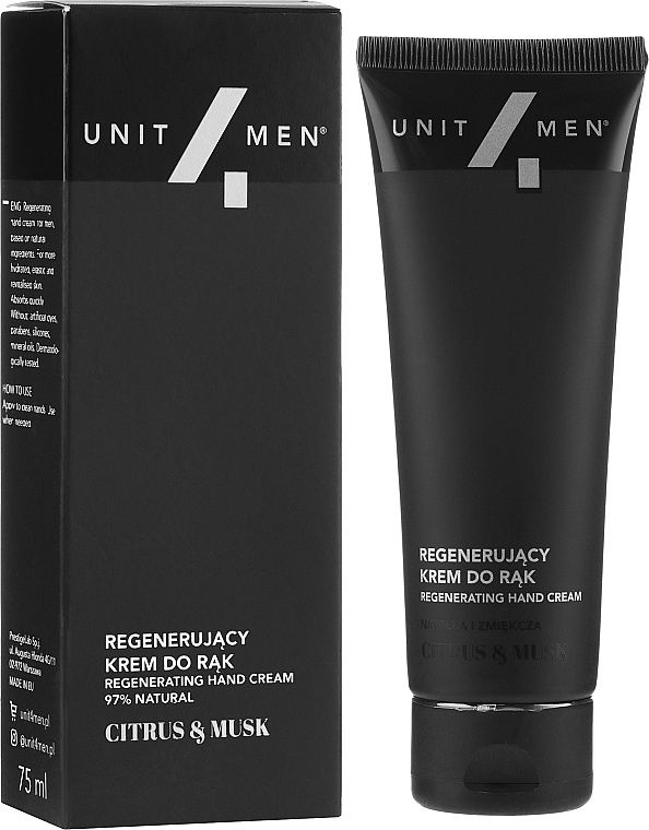 Regenerujący krem do rąk dla mężczyzn - Unit4Men Citrus & Musk Revitalizing Hand Cream — Zdjęcie N1