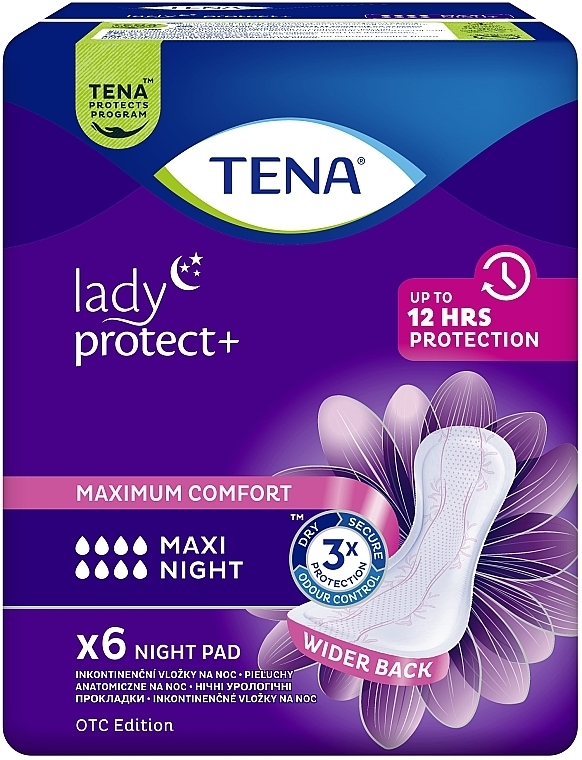 Wkładki higieniczne, TENA Lady Maxi Night, 6 szt. - TENA — Zdjęcie N2