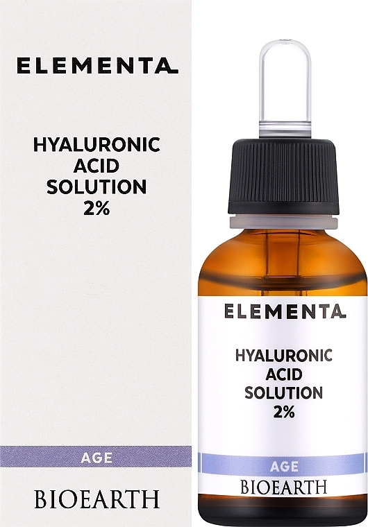 Serum do twarzy z kwasem hialuronowym 2% - Bioearth Elementa AGE Hyaluronic Acid 2% — Zdjęcie N2
